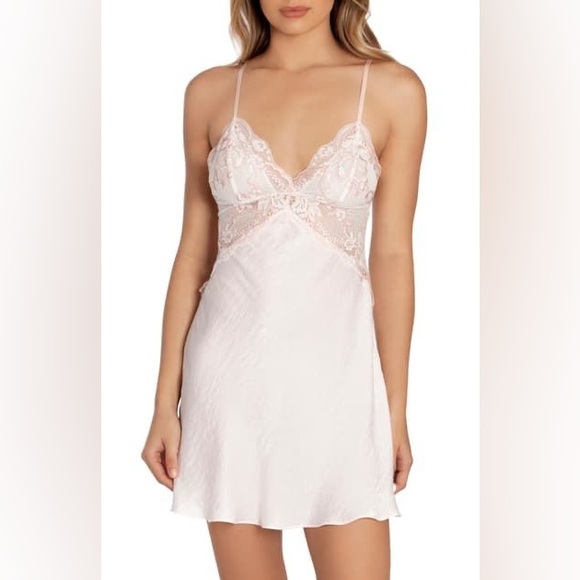 In Bloom Lace Trim Chemise - Pink